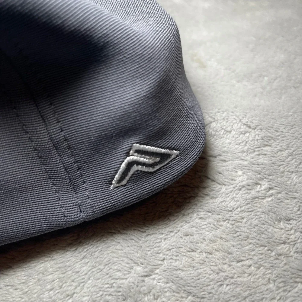 Pacific Headwear Hat Mens L-XL Grey 498F Performance KA Embroidered Fitted Cap